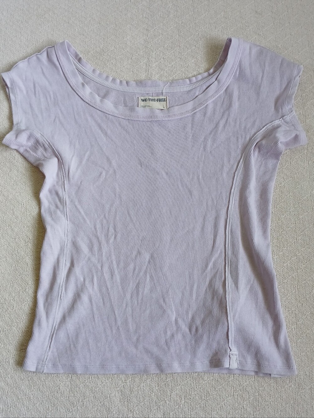 we the free ever had tee lavender grunge ribbed scoop neck top minimalist large
